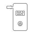 Breathalyzer Alcohol Breath Testing Outline Vector Royalty Free Stock Photo