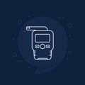 breathalyzer, alcohol test line icon, vector