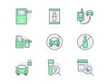 Breathalyzer line icons. Vector illustration include icon - police, sobriety, drug and alcohol control, alcoguard