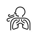 Black line icon for Breathe, inhaler and respire