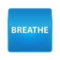 Breathe shiny blue square button