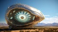 Breathing, fertile hybrid spacecraft Shaped like an eye