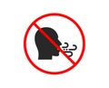 Breathing icon. Breath difficulties sign. Vector
