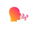 Breathing icon. Breath difficulties sign. Vector