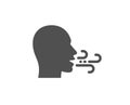 Breathing icon. Breath difficulties sign. Vector