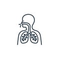 breathing icon vector from air pollution concept. Thin line illustration of breathing editable stroke. breathing linear sign for