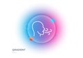 Breathing line icon. Breath difficulties sign. Gradient blur button. Vector