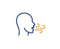 Breathing line icon. Breath difficulties sign. Vector