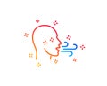Breathing line icon. Breath difficulties sign. Vector