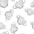 breathing medical respiratory mask seamless pattern.