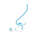 Breathing with oxygen blue icon