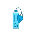 Breathing oxygen cylinder color line icon. Editable stroke.