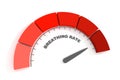 Breathing rate measuring process. Scale with arrow. 3D render