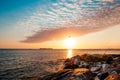 A breathless capture of the golden hour in Colonia Del Sacramento, Uruguay with a view to Rio De La Plata with reflexions of the s