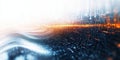 A breathtaking abstract of flowing waves and digital elements, representing technology and innovation in a vibrant color scheme
