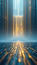 Futuristic Digital Data Flow Waterfall Royalty Free Stock Photo