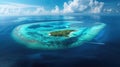 A breathtaking aerial panorama captures the beauty of Baa Atoll in the Maldives, Ai Generated