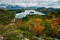 Breathtaking aerial panoramic view of Lake Bled, Slovenia, Europe(Osojnica) Royalty Free Stock Photo