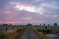 Rural Awakening: Dawn Over Farm Fields Royalty Free Stock Photo