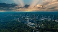 A breathtaking aerial shot of the sky scrapers and office buildings in the cityscape of Brookhaven Royalty Free Stock Photo