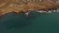 Breathtaking aerial slow motion view from above of blue ocean