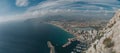 Breathtaking aerial view Calpe, Costa Blanca. Popular summer resort in Spain with mediterranean sea and Las Salinas lake,