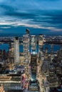 Aerial View of New York City's Skyline at Night from Empire State Building Royalty Free Stock Photo