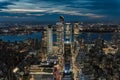 Aerial View of New York City's Skyline at Night from Empire State Building Royalty Free Stock Photo