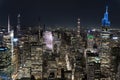 Aerial View of New York City's Skyline at Night from Empire State Building Royalty Free Stock Photo