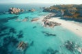 Breathtaking aerial view of a coastal. Generative ai