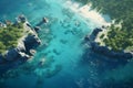 Breathtaking aerial view of a coastal. Generative ai