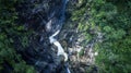 Breathtaking aerial view on the huge waterfall.