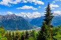 Breathtaking aerial view of Interlaken and Swiss Alps from Harder Kulm viewpoint, Switzerland Royalty Free Stock Photo