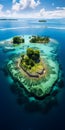 Breathtaking Aerial View Of Island: Captivating Landscape Photography