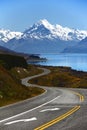 Breathtaking aerial view of Mount Cook Lake Pukaki in New Zealand Royalty Free Stock Photo