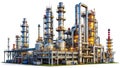 Aerial Panorama of a Modern Oil Refinery A Comprehensive View of Processing Units Storage Tanks and Pipelines Royalty Free Stock Photo