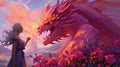 Enchanting Encounter: Unveiling the Tale of a Brave Girl and a Majestic Dragon