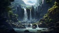 Fantasy Waterfall: A Stunning Spatial Concept Art With High-resolution Detail