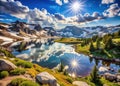 Breathtaking Beartooth Highway Panorama A Summers Day in the AbsarokaBeartooth Wilderness of Wyoming Featuring an Royalty Free Stock Photo