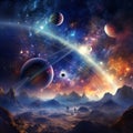 Breathtaking beauty of planets and stars in a realistic art style