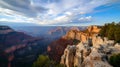 Breathtaking canyon view with majestic cliffs and sky. perfect for travel and nature themes. scenic landscape