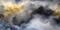 A breathtaking cosmic vista with shimmering gold particles and deep black voids creating a striking and ethereal visual effect