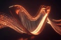 A breathtaking 3D music background showcasing a levitating, neon-lit harp emitting pulsating waves