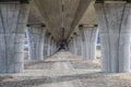 Breathtaking detail of pillars under the Radotin Bridge