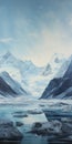 Glacial Majesty: A Terragen-inspired Digital Painting Of Snowy Landscape