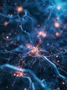 A breathtaking display of neurological activity, with luminous neurons pulsing and branching in a mesmerizing