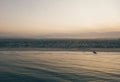 Breathtaking early morning aerial sunrise view of the Venice beach in Los Angeles Royalty Free Stock Photo