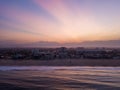 Breathtaking early morning aerial sunrise view of the Venice beach in Los Angeles Royalty Free Stock Photo