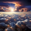 breathtaking experience of viewing clouds from an elevated perspective, capturing the vastness and beauty of the sky. Royalty Free Stock Photo