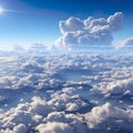 breathtaking experience of viewing clouds from an elevated perspective, capturing the vastness and beauty of the sky.